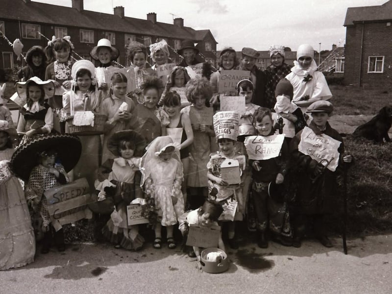 Fancy dress group at Inishowen Gardens, Beechwood and Dunmore Festival.