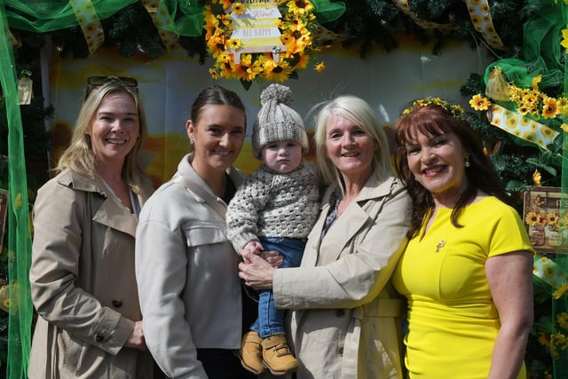 Maria Arbuckle, Michaela Wilson, Logan Wilson, Katie Wilson and Margaret Cunningham at the launch of the District of Hope at Farland Way, Hazelbank, on Tuesday afternoon last. Photo: George Sweeney