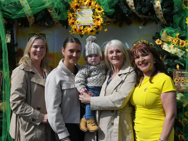 Maria Arbuckle, Michaela Wilson, Logan Wilson, Katie Wilson and Margaret Cunningham at the launch of the District of Hope at Farland Way, Hazelbank, on Tuesday afternoon last. Photo: George Sweeney
