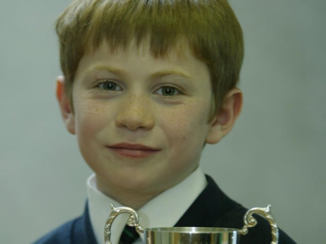 Jack Curran of the Hegarty School of Speech and Drama, winner of the boys verse speaking 8 - 10yrs at Moville Feis.  Jack also won the Brendan Doherty Cup for Children's verse 8 - 10.  (1605JB30)