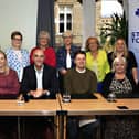 The final meeting of the NI Rare Disease Partnership (NIRDP). Pictured are members of the group with Sandra Campbell, chairperson (standing in red) & Foyle MLAs, Ciara Ferguson (Sinn Féin) & Mark H Durkan (SDLP).   (Photo - Tom Heaney, nwpresspics)