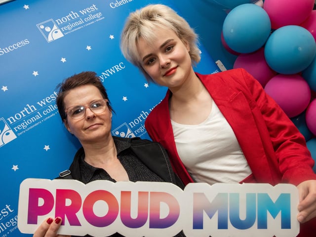 Sophie Troke and mum Julie at the Best in Further Education awards at North West Regional College.