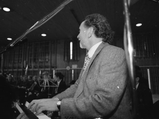 Phil Coulter, pictured at a musical workshop held at St. Joseph's Secondary School.