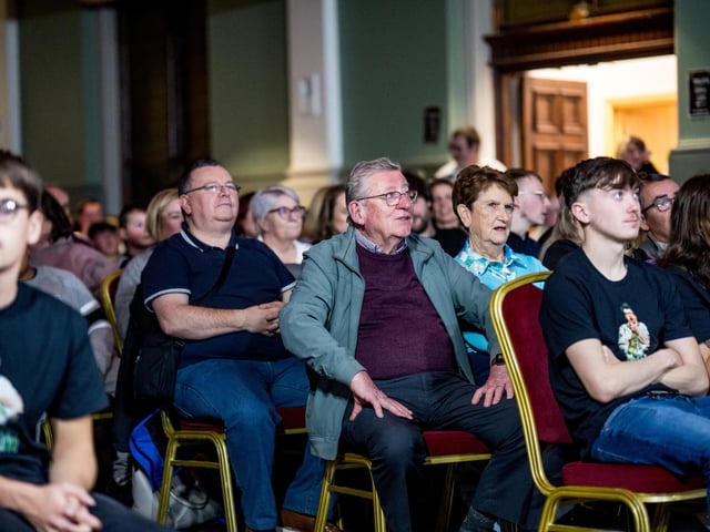 Some of the attendance at the Brawl in the Hall at St Columb's Hall.