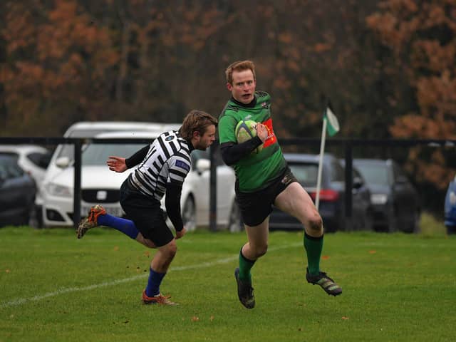 PROLIFIC: City of Derry’s David Lapsley continued his excellent recent form with two tries against Portadown on Saturday. Photo: George Sweeney