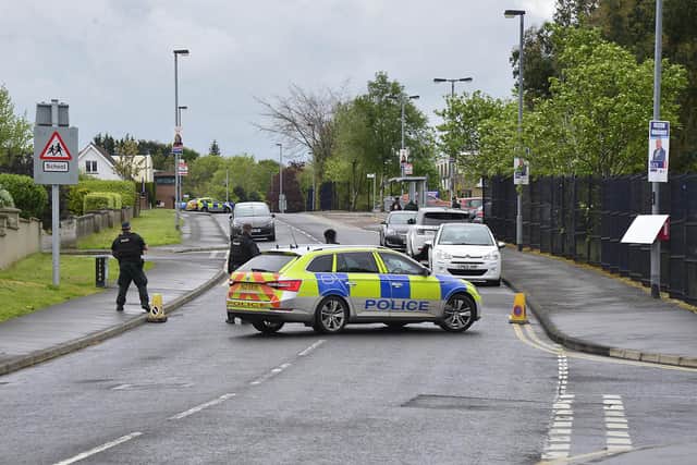 The scene of the security alert in the Waterside.
Pictures By: Arthur Allison/Pacemaker Press.
