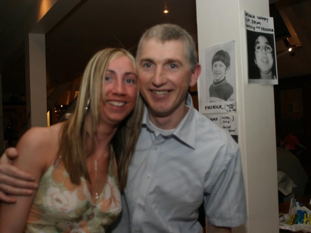 Having fun at Derry parties in 2004. Ursula and Patrick Gillespie