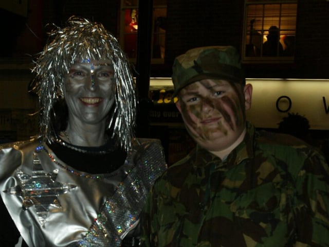 Kate and Emmett Grellis. (0311JB42):20 YEARS ON: Halloween celebrations in Derry in 2003