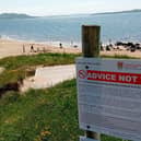 An 'advice not to swim' notice in Buncrana.
