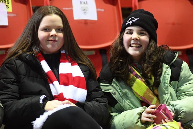 Derry City fans at the Presidents Cup final at Brandywell on Friday evening. Photo: George Sweeney. DER2307GS – 69