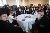 Year 13 students from St. Columb's College taking part in the round table careers event on Friday.