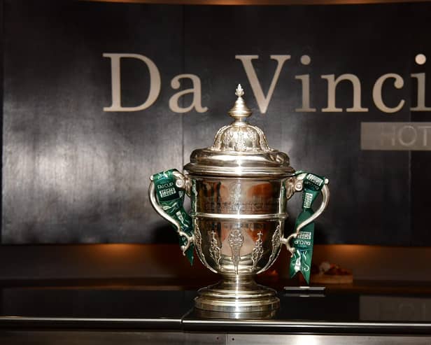 The FAI Cup which visited Da Vinci's Hotel ahead of the 2024 decider where Derry City lost to Drogheda United.