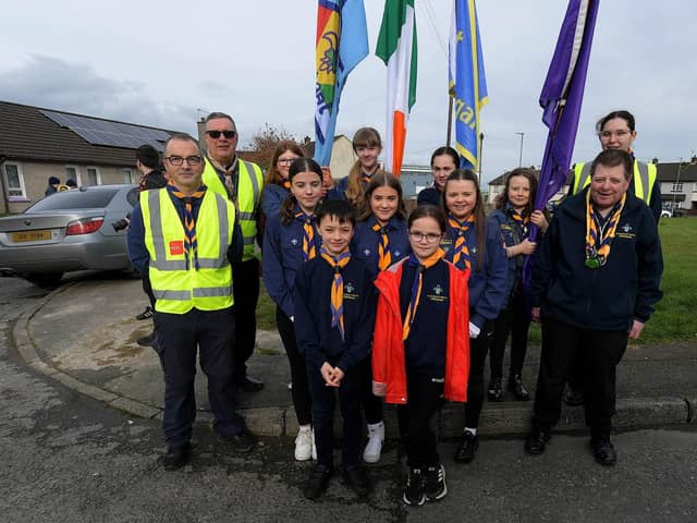 St Mary's Scouts Creggan hosted the Annual Errigal Scout County Founders Day Parade on Sunday afternoon last. Photo: George Sweeney