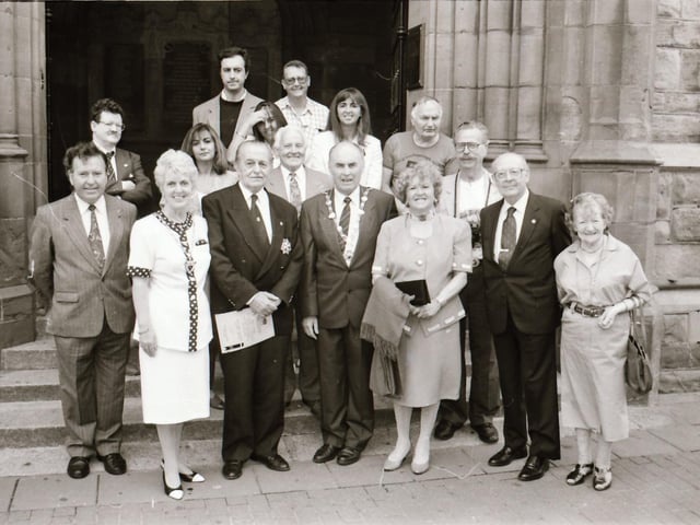 Mayor John Kerr with group at the Guildhall at Doherty Spanish Reunion.