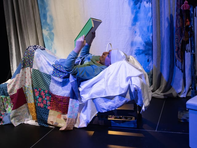 A scene from Saturday's Banyan Theatre debut production of 'Don't Let The Bed Bugs Bite', a Feile event held at New Gate Arts Centre, The Fountain, Derry. The performance will take families on a playful journey with dancing bugs, silly spiders, and crazy caterpillars, brought to life through puppetry, storytelling, and physical theatre. (Photos: Jim McCafferty Photography)