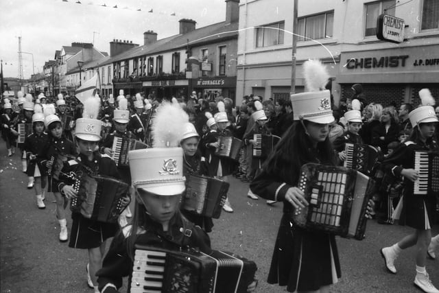 A band performing at the St. Patrick's Day parade in Buncrana in 1998.