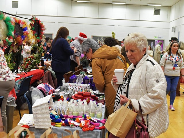 There were seventy stall holders, selling a variety of gifts, at St Marys College Christmas Craft Fair on Saturday. Photo: George Sweeney