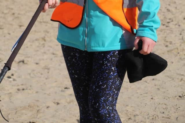 Elaine Montgomery volunteering at Portrush Parkrun