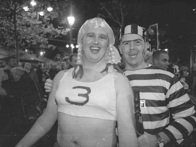 Derry folk all dressed up and partying like it was 1999 on Hallowe'en.