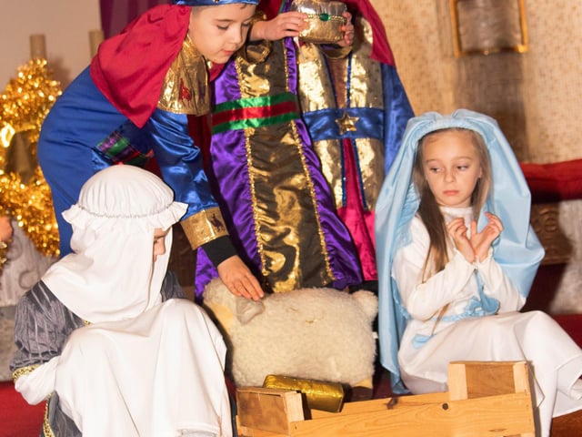 One of the scenes from the St. Brigid's PS Nativity at St. Brigid's Church on Wednesday.