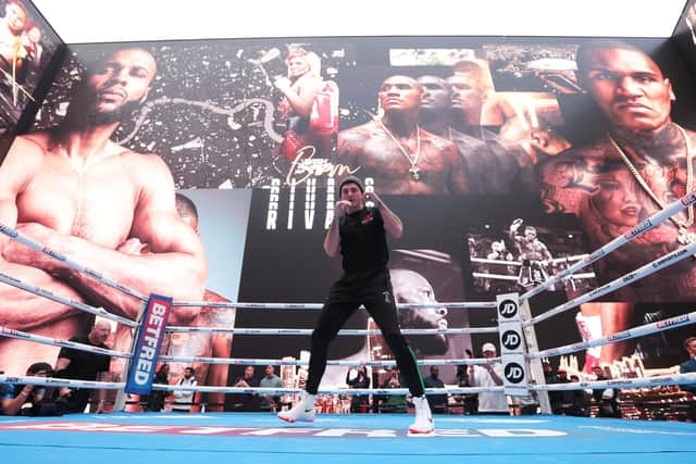 Connor Coyle pictured during the Born Rivals public workout in London on Wednesday. Picture By Mark Robinson Matchroom Boxing.