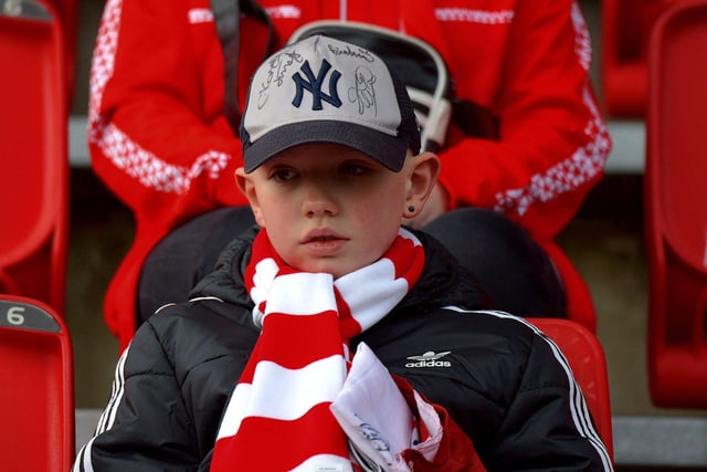Derry City fan at the game against Finn Harps. Photo: George Sweeney. DER2305GS – 01