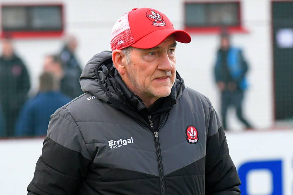 Mickey Harte was happy with how his team handled Mayo's late pressure in Castlebar on Sunday. Photo: George Sweeney