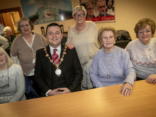 Members of the Rathmor Women's 50+ Club pictured with the Mayor during Tuesday's visit. : Mayor visits Rathmore 50+ Women's Club.