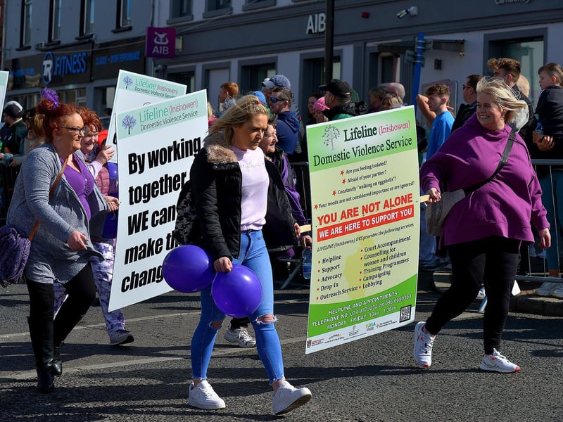 Participants at the Easter Monday parade in Carndonagh. Photo: George Sweeney.  DER2315GS – 81