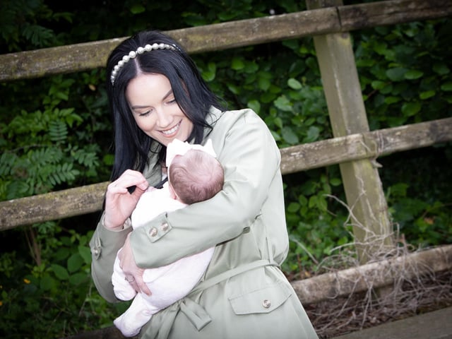 Loving auntie Audrey Doherty keeps a close eye on 7 weeks old niece Aria Doran at Friday's Summer Fair. (Photo: Jim McCafferty Photography)