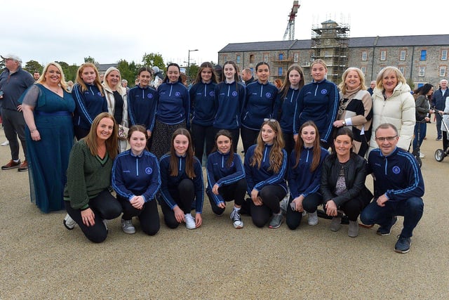 Staff and pupils from St Mary’s College attended Ebrington Square for Phil Coulter’s  live performance of his iconic hit ‘The Town I Loved So Well’ on Saturday afternoon last. Photo: George Sweeney.  DER2240GS – 04
