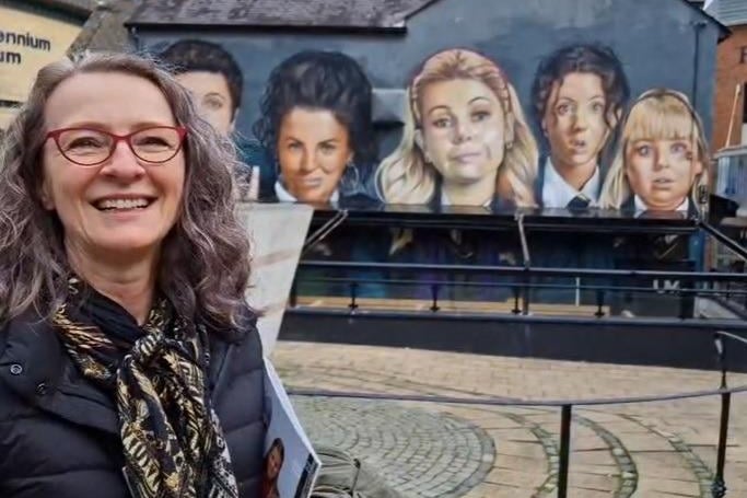 Derry Girls fan Julie McKibbin from Sydney Australia: "Of course you can still see it but I think the pub got it wrong on this occasion. I saw it on the news last night and I thought, that's a terrible shame. Maybe they could reconsider, because this is important to a lot of people who watch the Derry Girls and learn about Derry - Londonderry and through the programme."