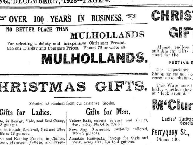Mulhollands Christmas gifts.
