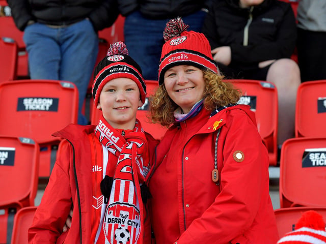 Fans at Brandywell Stadium for the Derry City v Bohemian game on Monday evening. Photo: George Sweeney. DER2315GS – 108