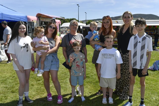Members of the Porter and McCloskey families from Derry pictured at the Kids Fest held at the Shore Front, in association with the Buncrana Music Festival. Photo: George Sweeney