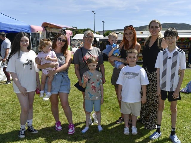 Members of the Porter and McCloskey families from Derry pictured at the Kids Fest held at the Shore Front, in association with the Buncrana Music Festival. Photo: George Sweeney