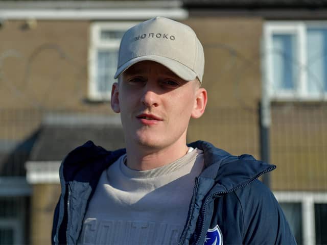 Ronan Curtis former Derry City player, now with Portsmouth, was at the Brandywell for Derry City’s game against Dundalk on Monday evening. Photo: George Sweeney.  DER2320GS – 40