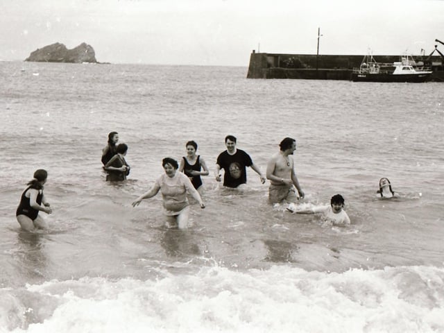 Taking a cold dip at Malin Head during Christmas Day, back in December 1994.