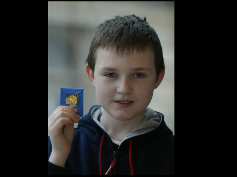 Peter McGinley, Derry CCE, who came first in the fiddle 9 - 12 years. (2504JB68)