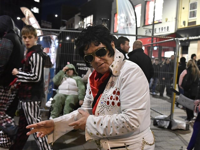 Reveller in costume at the Halloween festivities on Friday evening.  Photo: George Sweeney