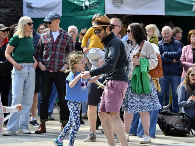 Dancing in the Guildhall Square during the City of Derry Jazz Festival. Photo: George Sweeney