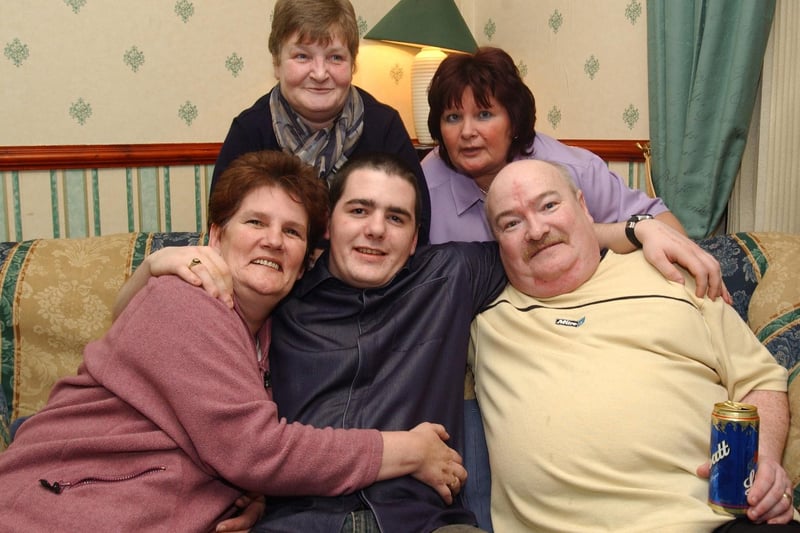 Kevin Boyle celebrated his 21st birthday at home with his mum and dad Anne and Michael Marie Gallagher and Philomena McDermott