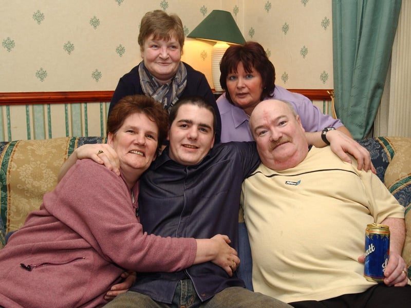 Kevin Boyle celebrated his 21st birthday at home with his mum and dad Anne and Michael Marie Gallagher and Philomena McDermott