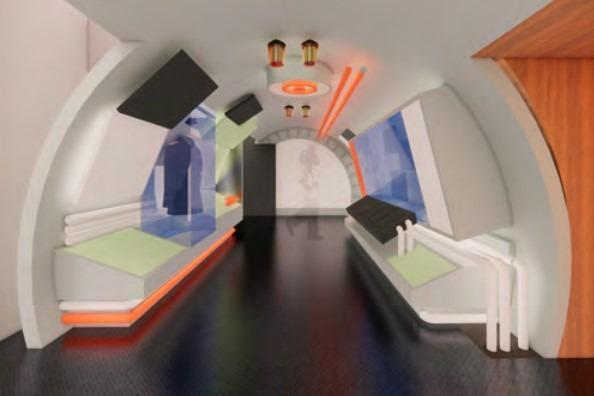 Proposed visual image of gallery 3 zone 3 in the new DNA maritime museum