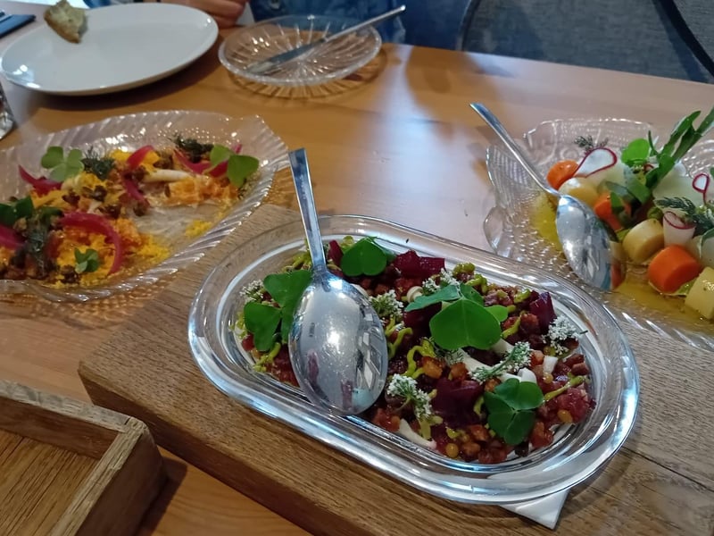 Some of the wonderful fare on offer at Fisherman Sopot including duck tartare.