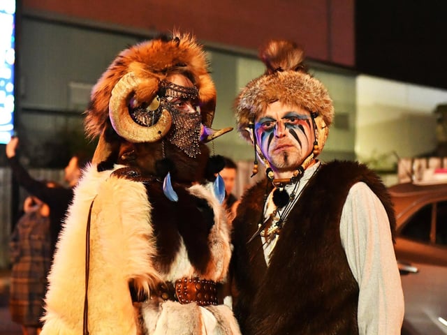 The ‘Carnival of the Dead’ Halloween parade makes its way along Strand Road. Photo: George Sweeney