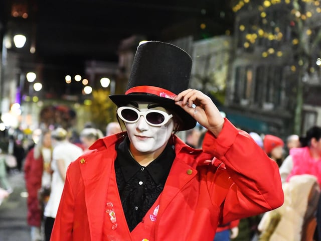 Reveller in costume at the 2024 Halloween festivities. Photo: George Sweeney