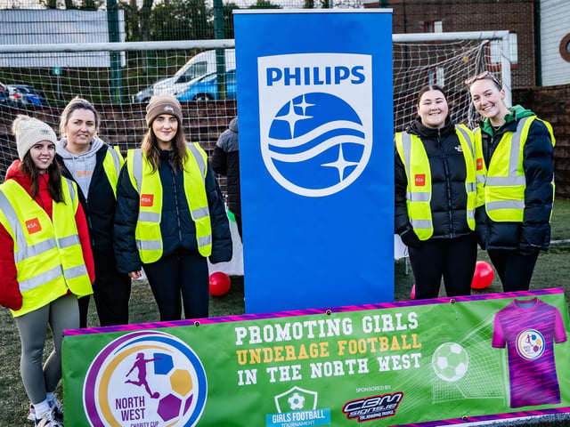 HELPING HAND: A team of stewards at the inaugural NW Charity U12s Girls' Cup at the Ulster University's Duncreggan Road pitches. (Photo: Rodi Jeerasoo)