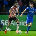 Patrick McClean up against Tommy Lonergan of Waterford during Monday's at the RSC in Waterford. Photo: Eakin Howard/Sportsfile