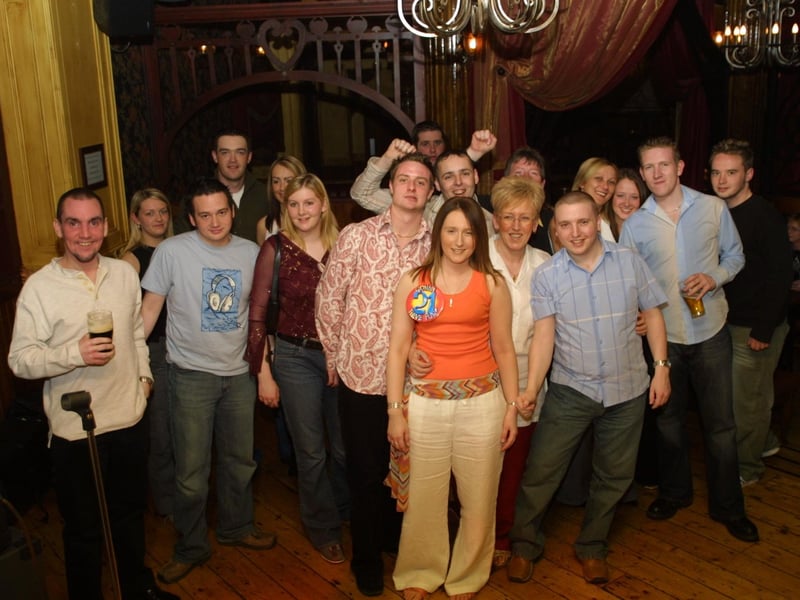 Friends and family enjoying Mary's birthday.